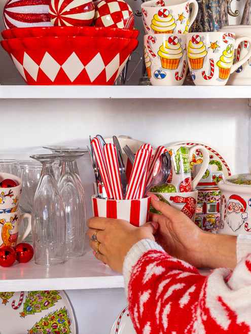 Schaal met wave rand 23cm Kerst Gingerbread man