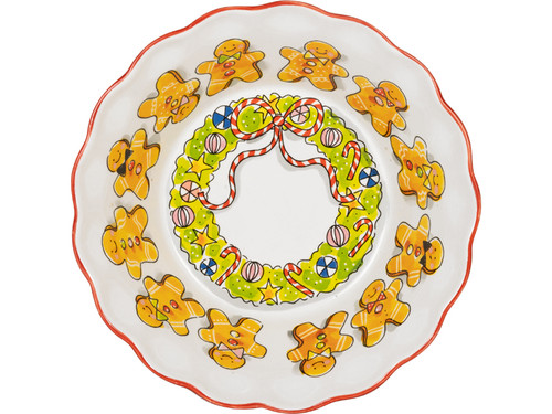 Schaal met wave rand 23cm Kerst Gingerbread man - Blond Amsterdam - 2