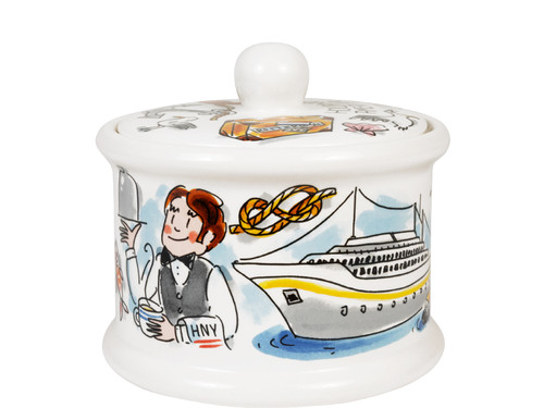 Voorraadpot rond 12.5cm Holland-Amerika Lijn