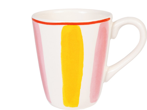 Beker 0.35L Even Bijkletsen Everyday Stripes Pink Yellow | Even Bijkletsen | Officiële webshop van Blond Amsterdam