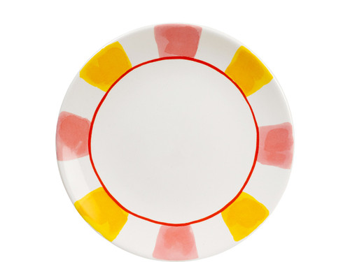 Bord 22cm Even Bijkletsen Everyday Stripes Pink Yellow | Even Bijkletsen | Officiële webshop van Blond Amsterdam