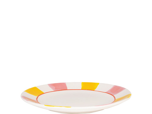 Bord 22cm Even Bijkletsen Everyday Stripes Pink Yellow