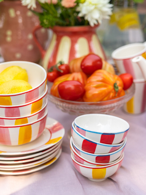Kom op voet 11.5cm Even Bijkletsen Everyday Stripes Pink Red