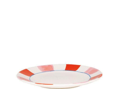 Custom: Bord 22cm Even Bijkletsen Everyday Stripes Pink Red