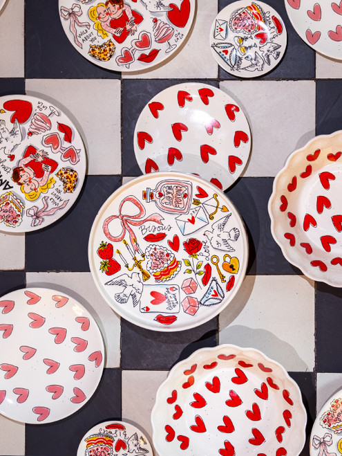 Bord 18cm Valentijn Rode Hartjes