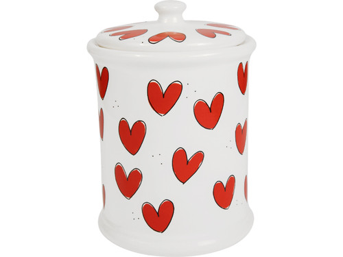 Voorraadpot rond 17cm Valentijn Rode Hartjes - Blond Amsterdam - 3