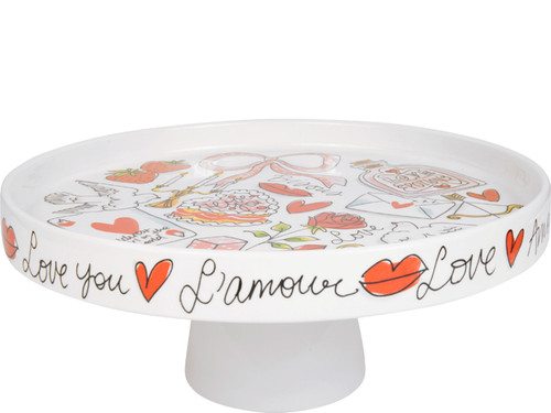 Taartplateau met rand 24cm Valentijn L'amour | Taartplateau 24 CM | Officiële webshop van Blond Amsterdam