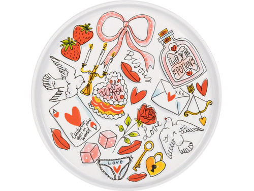 Taartplateau met rand 24cm Valentijn L'amour