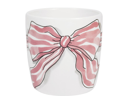 Custom: Cappuccinobeker 0.5l Even Bijkletsen Pink Bow