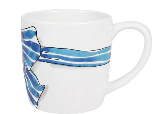 Custom: Cappuccinobeker 0.5l Even Bijkletsen Blue Bow – Blond Amsterdam