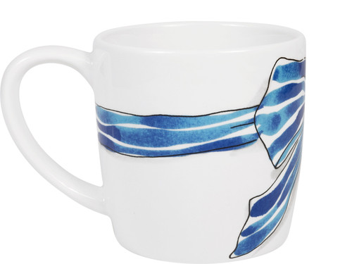 Custom: Cappuccinobeker 0.5l Even Bijkletsen Blue Bow
