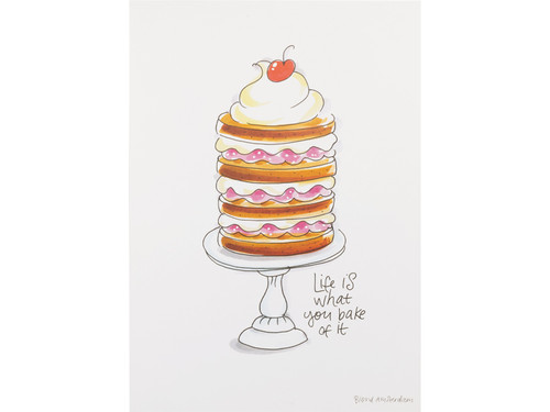 Poster A4 Even Bijkletsen Cake – Blond Amsterdam