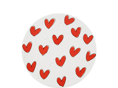 Custom: Bord 18cm Valentijn Rode Hartjes – Blond Amsterdam