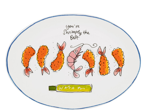Custom: Ovale Bord 27cm Blond Sushi You're shrimply the best – Blond Amsterdam