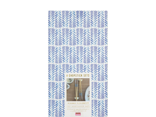Chopsticks set van 4 Blond Sushi Blue stripes