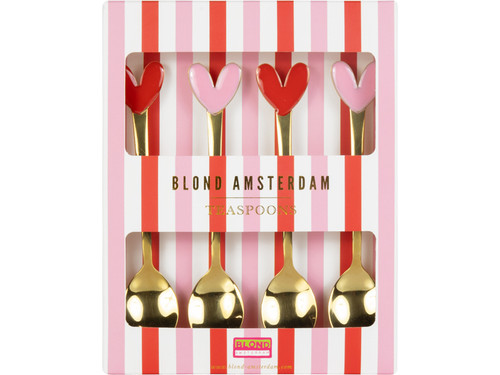 Theelepel set van 4 Even Bijkletsen Hartjes