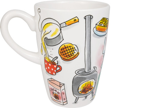 XL Beker 0,5L & Petit Four Set Even Bijkletsen Hot Chocolate Season - Blond Amsterdam - 4