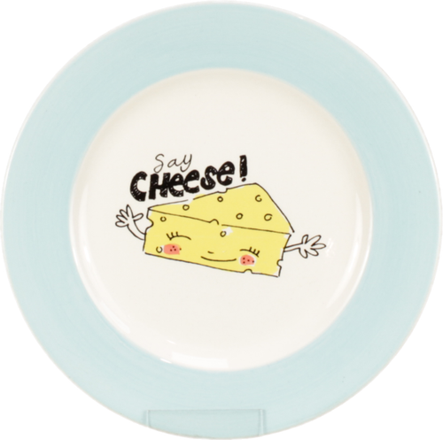 Taartbord ø18cm creme/blauw - Blond Amsterdam - 1