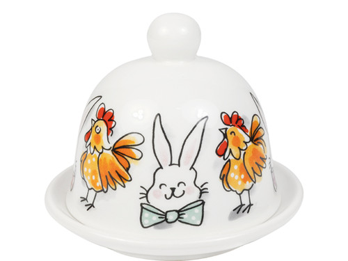 Custom: Botervloot rond 12cm Pasen Paashazen & Paaskippen
