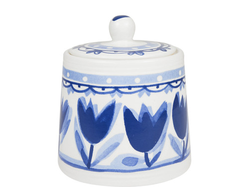 Suikerpot recht Delfts Blond Tulpen