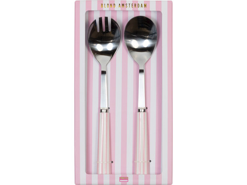 Saladebestek Set Even Bijkletsen Roze 