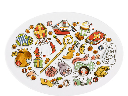 Custom: Ovaal Bord 27cm Sint Iconen
