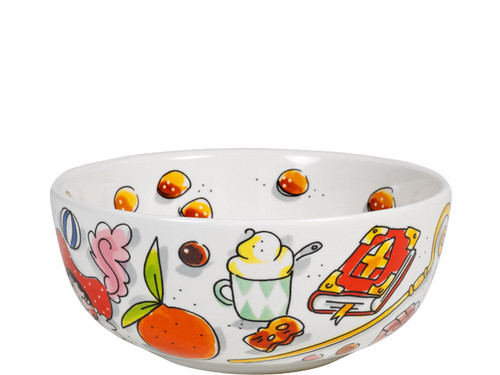 Custom: Kom 15cm Sint Wie zoet is krijgt lekkers