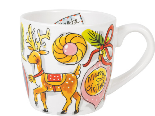 Custom: Cappuccinobeker 0,5l Kerst Kerstballen
