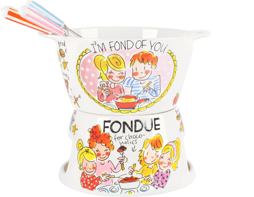 Fondue set met 6 vorkjes ''Even Bijkletsen'' – Blond Amsterdam