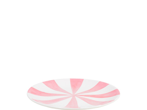 Custom: Taartbord  ø18cm Roze Strepen