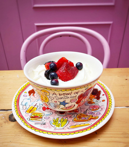 Kom ⌀14cm Roze Rand