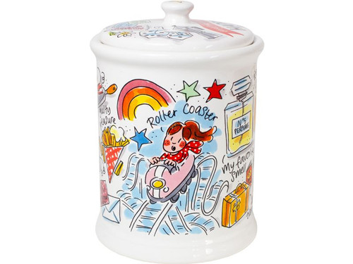 Voorraadpot rond Happy