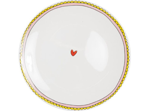 Bord 26cm Even Bijkletsen Roze Rand | Even Bijkletsen | Officiële webshop van Blond Amsterdam
