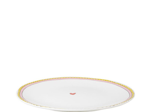 Bord 26cm Even Bijkletsen Roze Rand