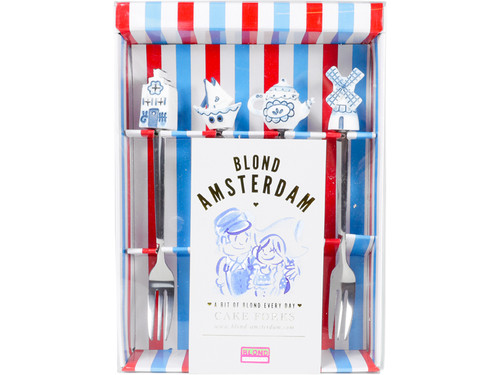 Cakevork Set van 4 Delfts Blond streep – Blond Amsterdam