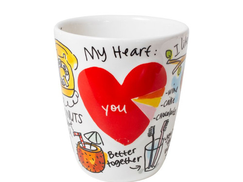 Set van 3D beker Hart en beker Hartjes LOVE - Blond Amsterdam - 3