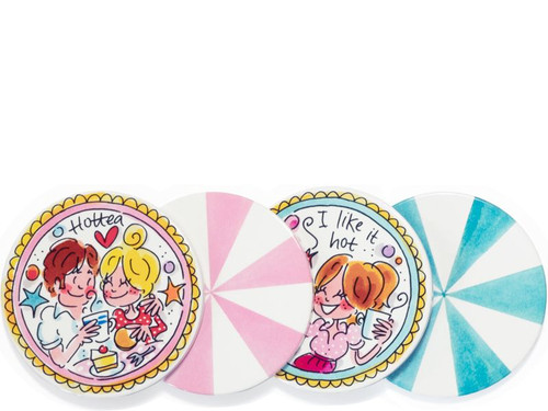 Set Onderzetters(4 stuks) Even Bijkletsen | Even Bijkletsen | Officiële webshop van Blond Amsterdam