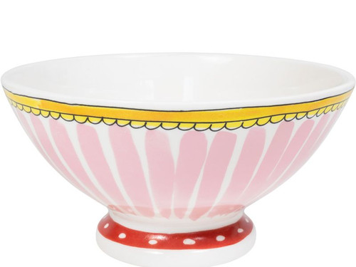 Vintage schaal roze streep Ø21cm – Blond Amsterdam