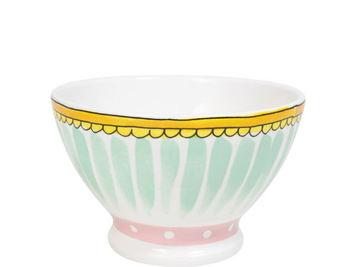 Custom: Vintage schaal mint streep Ø13cm – Blond Amsterdam