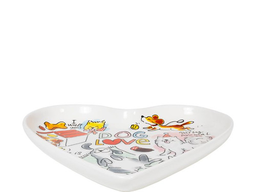 Custom: Hartvormig Bord 22cm Dier Dog Love