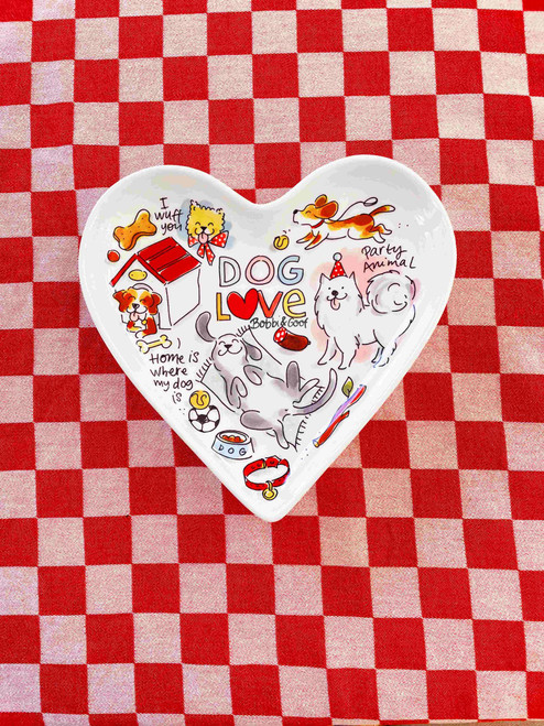 Custom: Hartvormig Bord 22cm Dier Dog Love