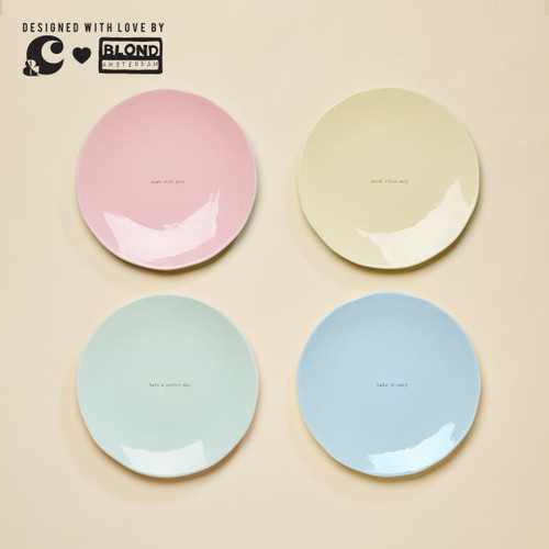 Blauw ontbijtbord - Take it easy