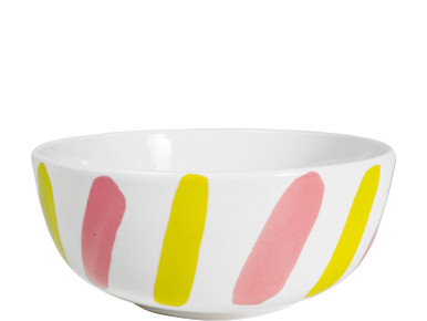 Poke Bowl 15cm Taste of Summer Pink/Yellow Stripes