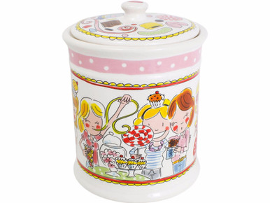 Voorraadpot rond 22.5 cm Roze Rand