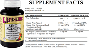 Zinc lozenges 15 mg with vitamins A and C