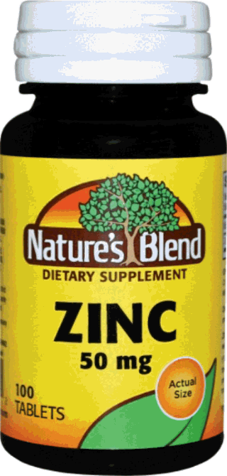 Zinc 50 mg tablets, 100 count