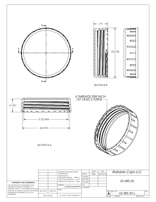 63-485 SN Plastic Closure
