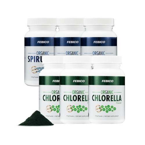 Febico Organic Chlorella & Spirulina Powder (bundle set) FEBICO