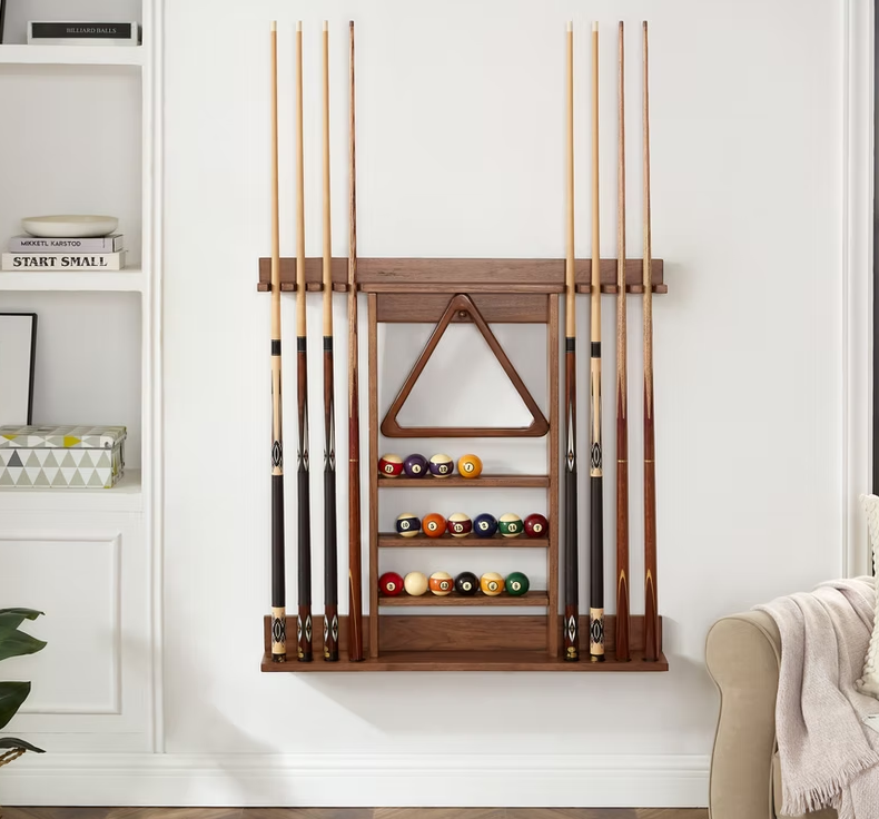 Pool Stick Wall Rack | 6 Pool Cue Wall Holder | Prestige Billiards