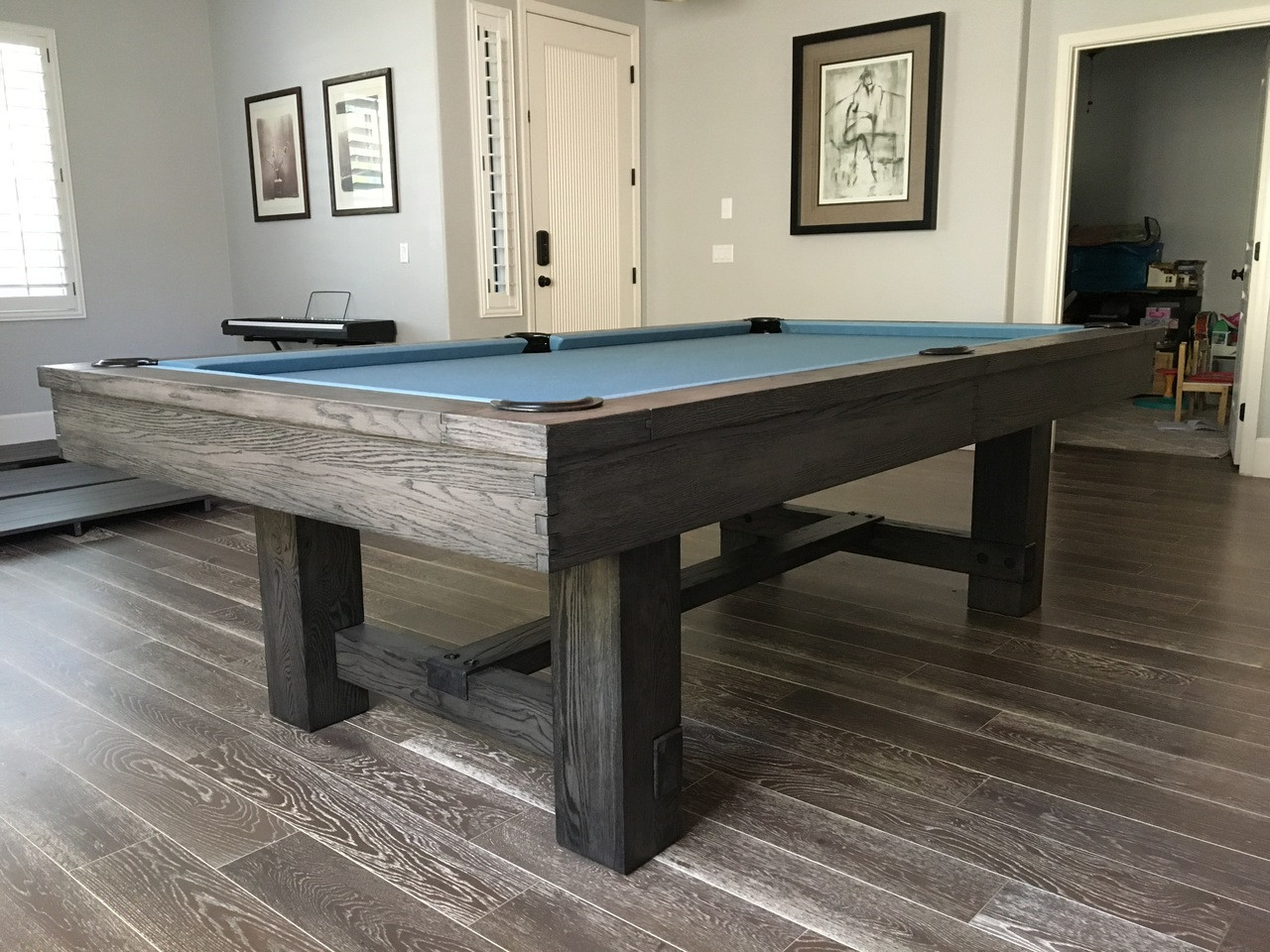 Gray Wood Reno Pool Table 8 Foot Pool Table for Sale